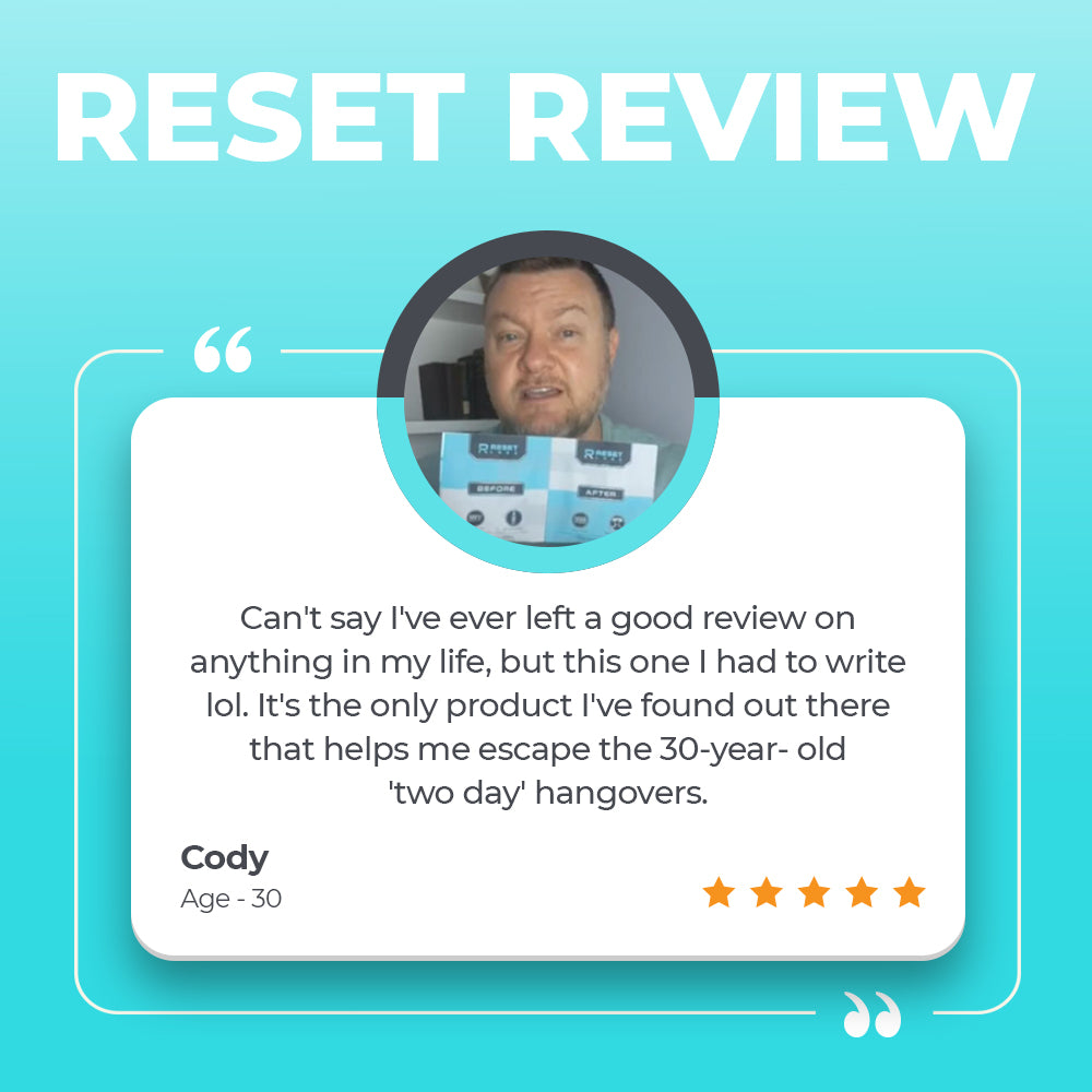 RESET Labs 2-Step Hangover Prevention w/ Free Coaster